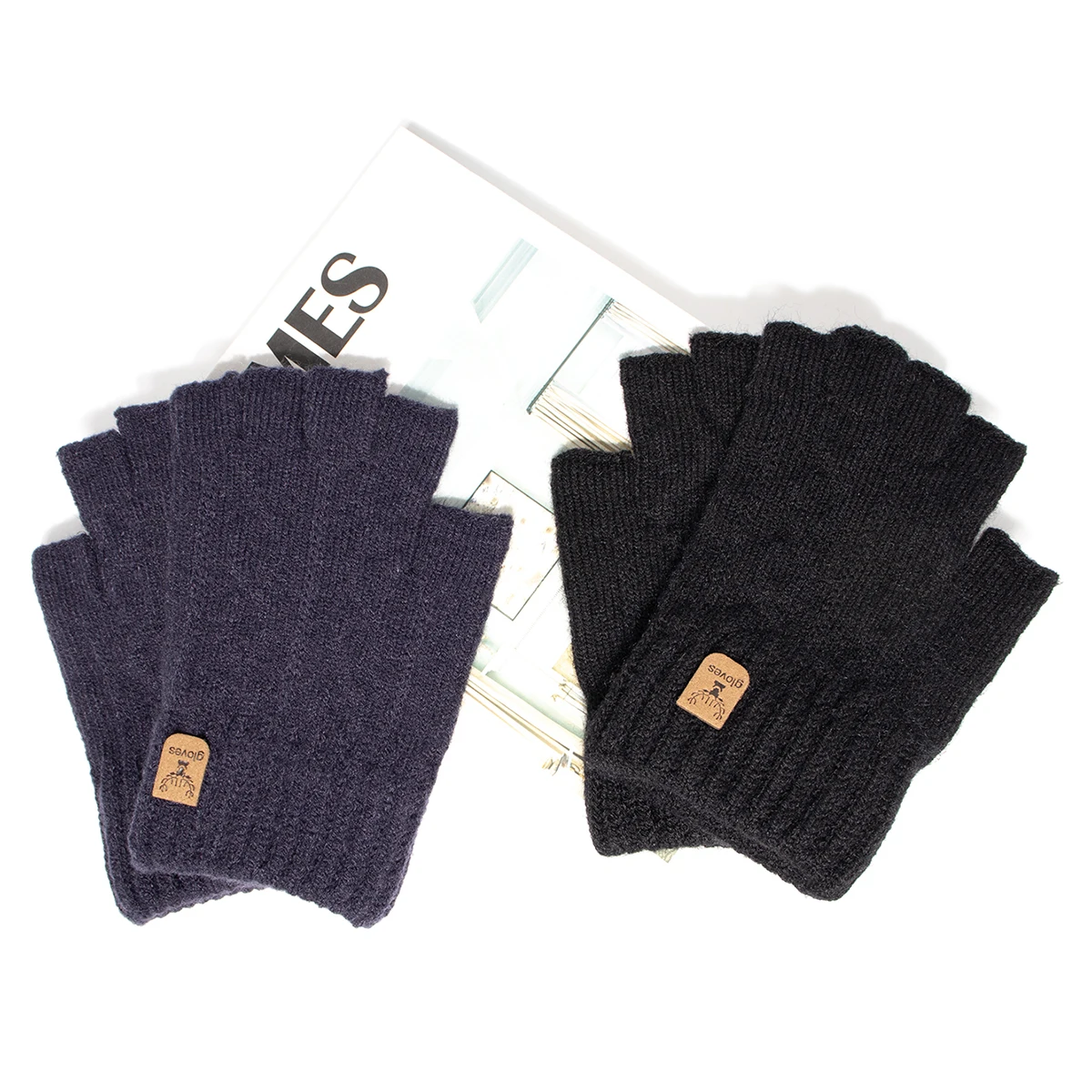 Fashion Knitted Half finger gloves warm autumn winter men women casual gloves for work writting or touch screen
