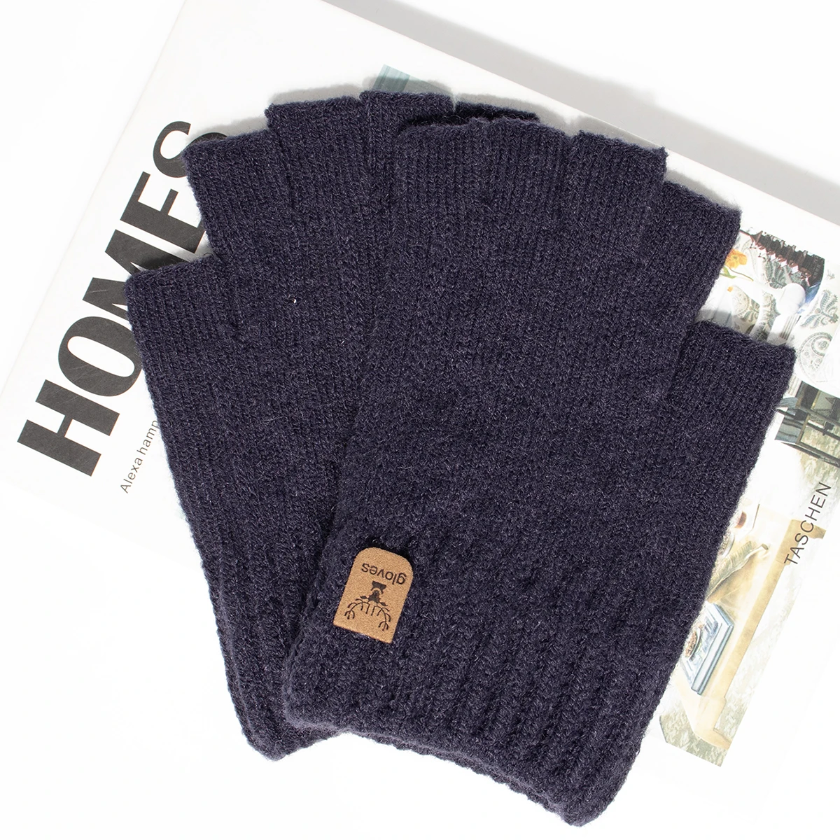 Fashion Knitted Half finger gloves warm autumn winter men women casual gloves for work writting or touch screen