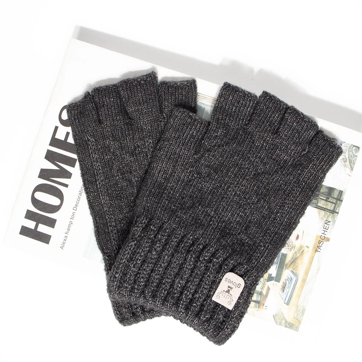 Fashion Knitted Half finger gloves warm autumn winter men women casual gloves for work writting or touch screen