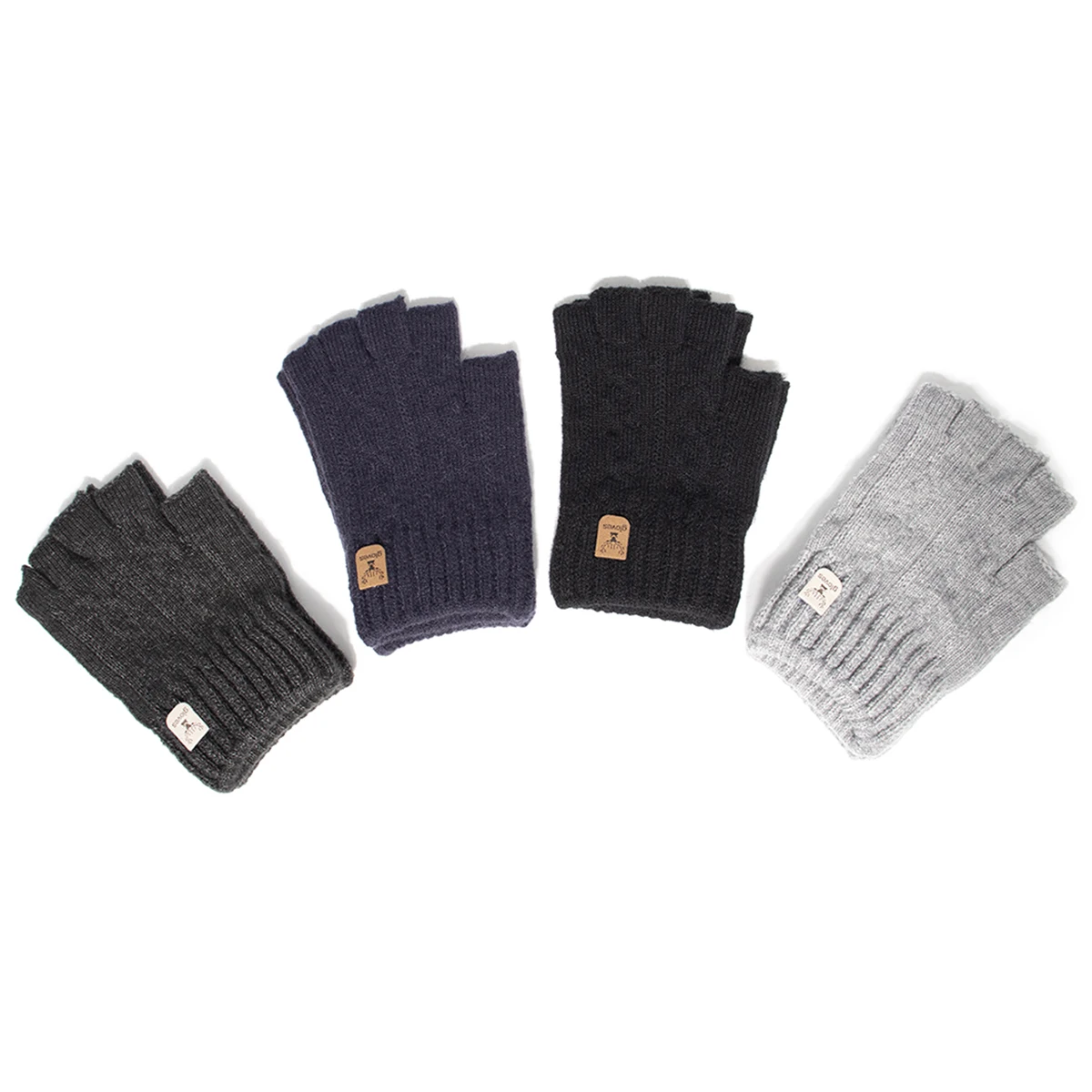 Fashion Knitted Half finger gloves warm autumn winter men women casual gloves for work writting or touch screen
