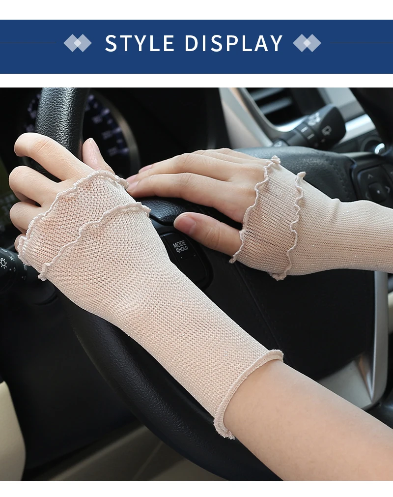 Women Hand Sleeve Wrist Cuffs Ruffled Floral Black Lace Elastic Bracelet Elegant Girls Wrist Gloves Thin and Breathable Decorate