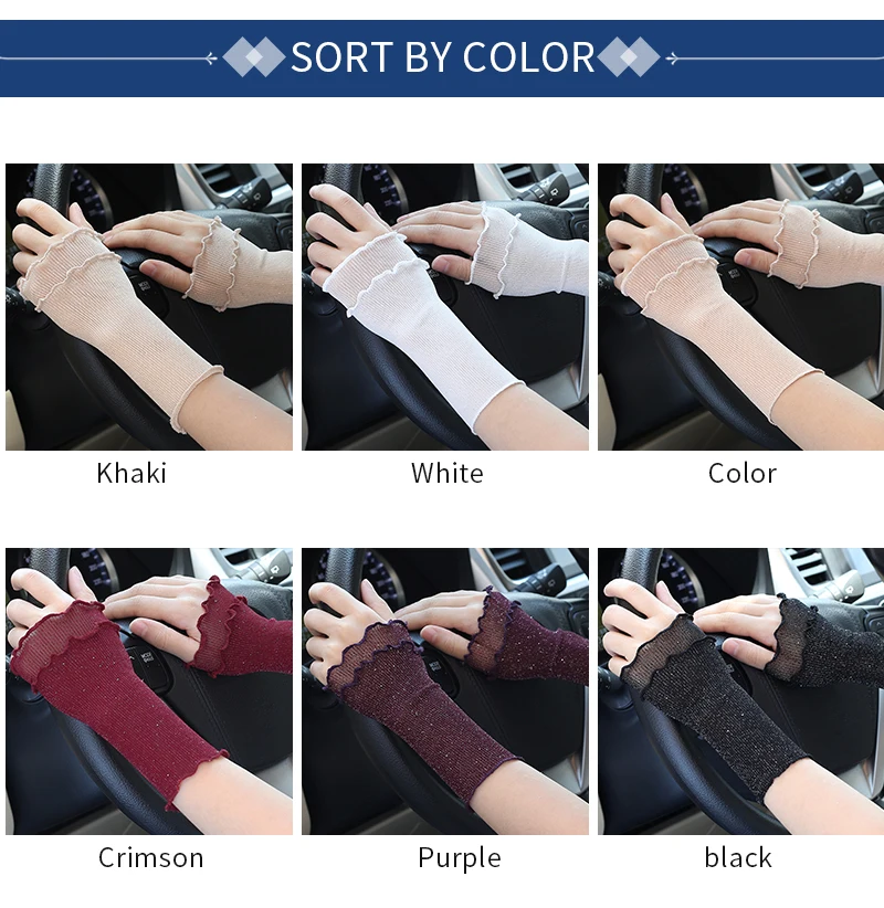 Women Hand Sleeve Wrist Cuffs Ruffled Floral Black Lace Elastic Bracelet Elegant Girls Wrist Gloves Thin and Breathable Decorate
