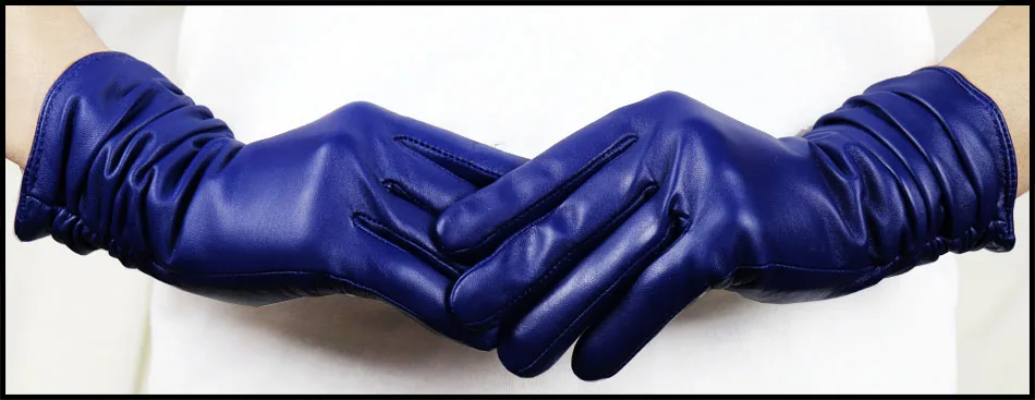 High-end Leather Sheepskin Gloves Women's Warm Knitted Flannel Lining Touch Screen Color Leather Gloves Driving Genuine New