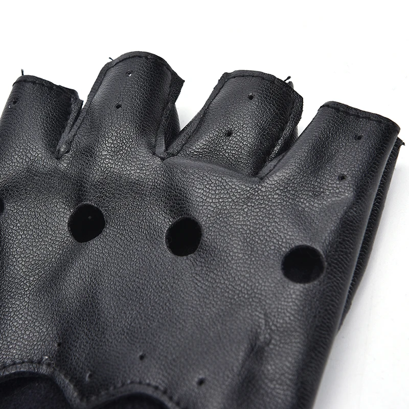 1Pcs Women Leather Driving Biker Soft Fingerless Mittens Dance Motorcycle Gloves Faux Leather Synthetic Leather Gloves keep warm