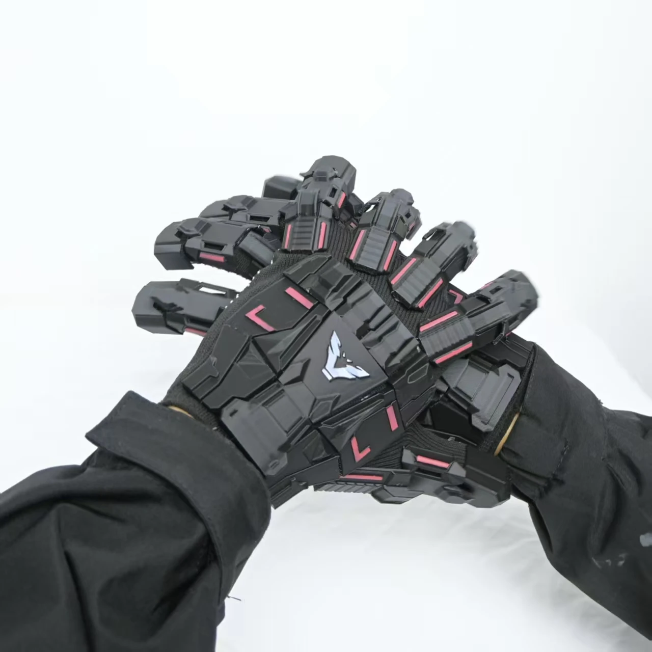 Techwear Style Punk Tactical Mechanical Gloves Man Woman 3D Printing Plastic Handmade Wearable Armor Cosplay Exoskeleton Gloves