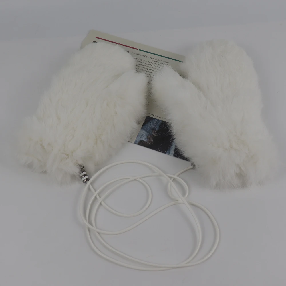 Winter Outdoor Hot Sale Women 100% Real Rabbit Fur Gloves Playing with Snow Keep Warm Mittens Female Natural Rabbit Fur Gloves