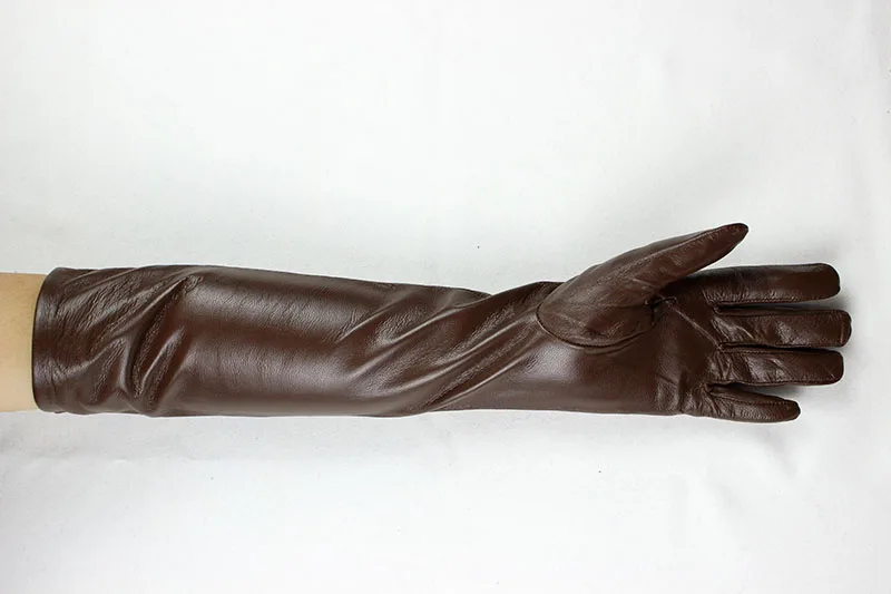 Women's Long Leather Gloves Colorful Sheepskin Velvet Lined Fashionable Warm Sunscreen Autumn Winter Gloves