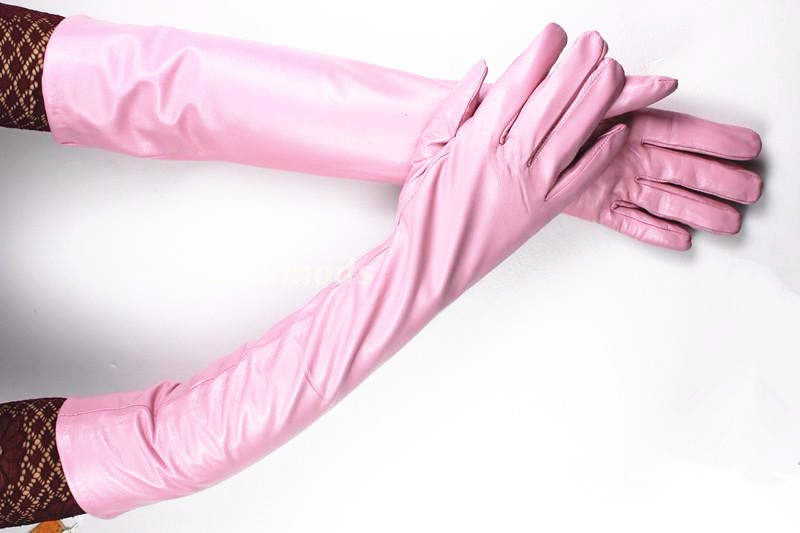 Women's Long Leather Gloves Colorful Sheepskin Velvet Lined Fashionable Warm Sunscreen Autumn Winter Gloves