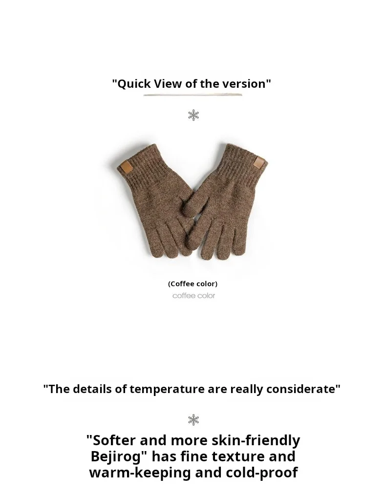 Maden Vintage Polar Fleece Gloves Touchscreen Individual Fingers Ribbed Cuff Windproof Warm Gloves Unisex Gift for Fall Winter