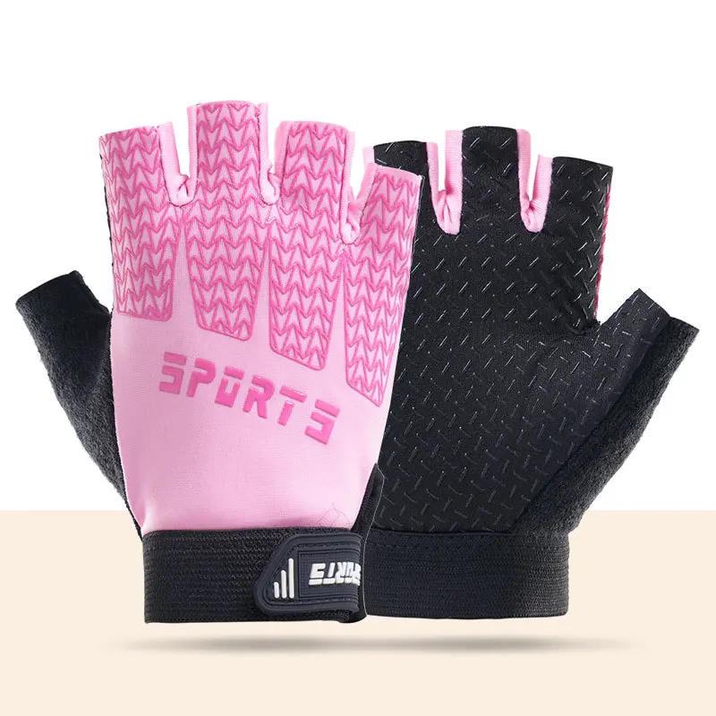 Kid Sports Gloves Breathable Sweat-Absorbing Quick-Dry Cycling Gloves Girls Boys Adjustable Anti-Slip Climbing Fishing Gloves