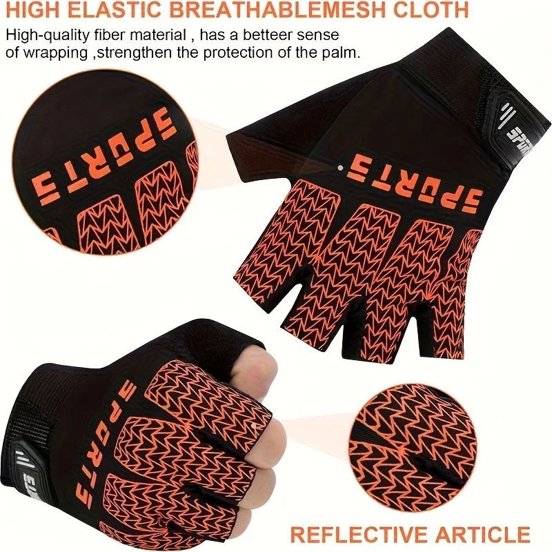 Kid Sports Gloves Breathable Sweat-Absorbing Quick-Dry Cycling Gloves Girls Boys Adjustable Anti-Slip Climbing Fishing Gloves