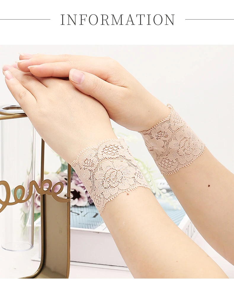 Lace Wrist Girly Dance Yoga Scar Tattoo Arm Cuff Sun Protection Summer Thin Short Fake Sleeve Breathable Woman Wrist Sleeve