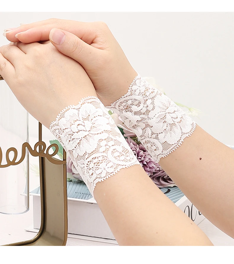 Lace Wrist Girly Dance Yoga Scar Tattoo Arm Cuff Sun Protection Summer Thin Short Fake Sleeve Breathable Woman Wrist Sleeve