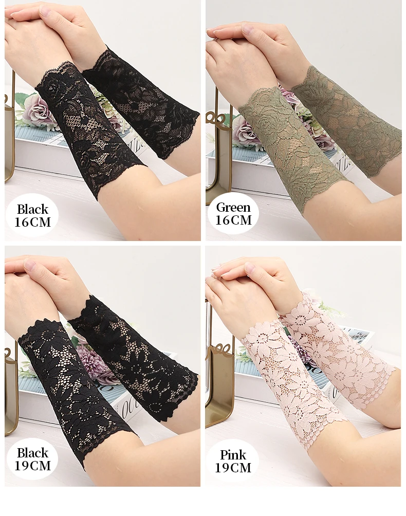 Lace Wrist Girly Dance Yoga Scar Tattoo Arm Cuff Sun Protection Summer Thin Short Fake Sleeve Breathable Woman Wrist Sleeve
