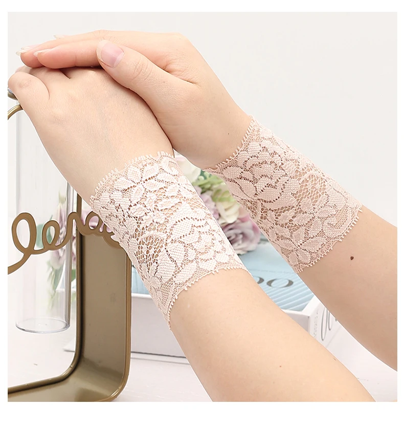 Lace Wrist Girly Dance Yoga Scar Tattoo Arm Cuff Sun Protection Summer Thin Short Fake Sleeve Breathable Woman Wrist Sleeve
