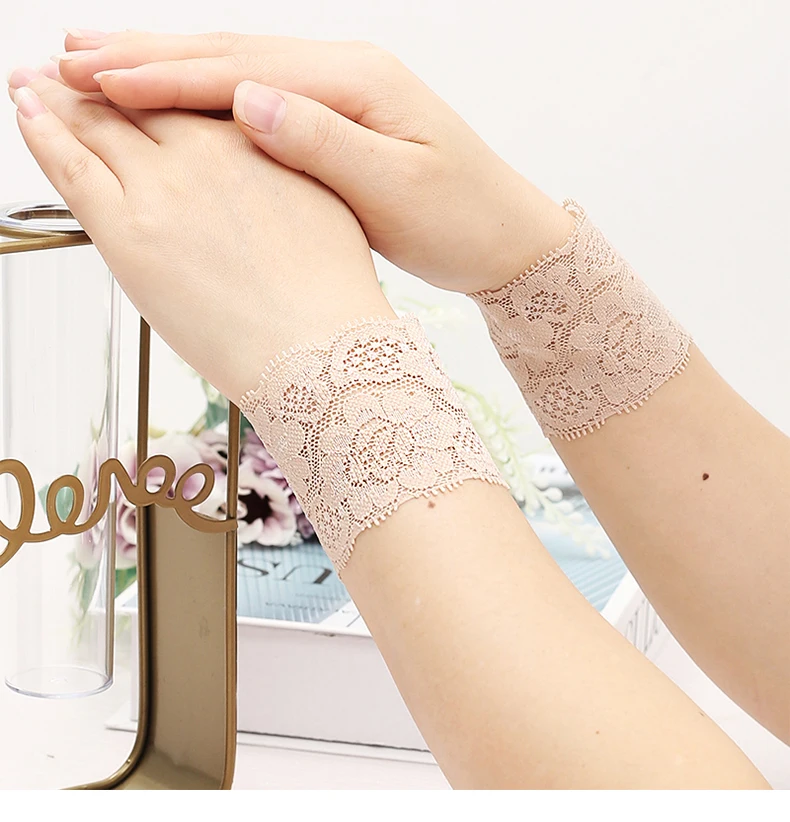 Lace Wrist Girly Dance Yoga Scar Tattoo Arm Cuff Sun Protection Summer Thin Short Fake Sleeve Breathable Woman Wrist Sleeve
