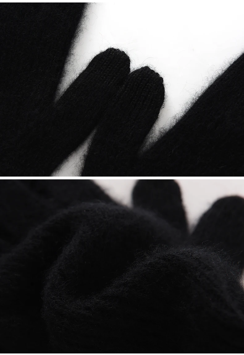 Autumn Winter Gloves Women High Quality Cashmere Knit Soft Warm Touch Screen Mittens Stretch Solid Full Finger Guantes