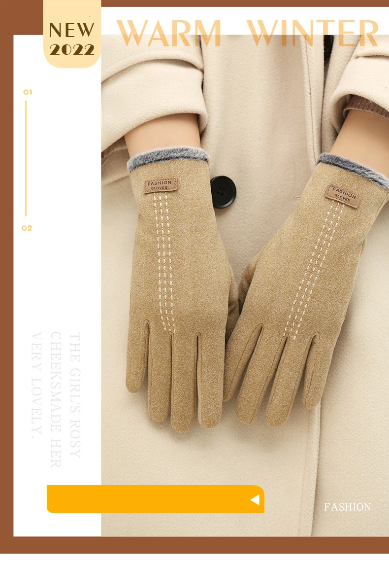 New Fashion Lady Glove Mittens Women Winter Elegant Vintage Touch Screen Driving Keep Warm Windproof Gloves Dropshiping G177
