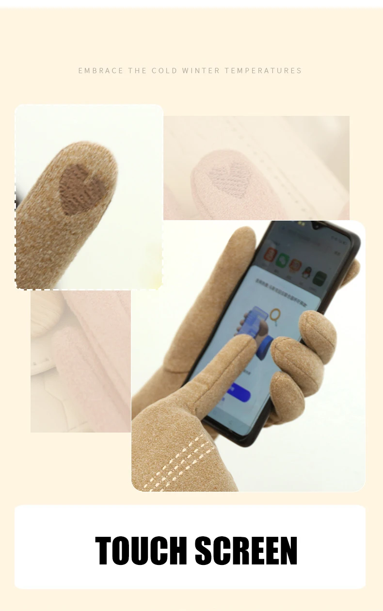New Fashion Lady Glove Mittens Women Winter Elegant Vintage Touch Screen Driving Keep Warm Windproof Gloves Dropshiping G177