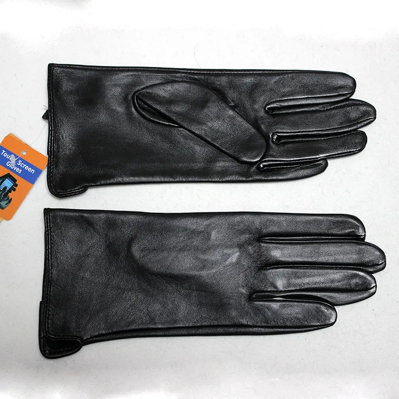 Spring and Autumn Driving Single Leather Gloves Women Fashion Touch Screen Sheepskin Gloves Thin Unlined Motorcycle Riding Black