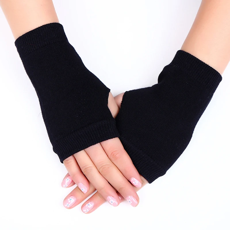 Warm Fingerless Long Gloves Men Women Winter Mitten Knitted Arm Sleeve Thick Casual Soft Fingerless Unisex Gloves
