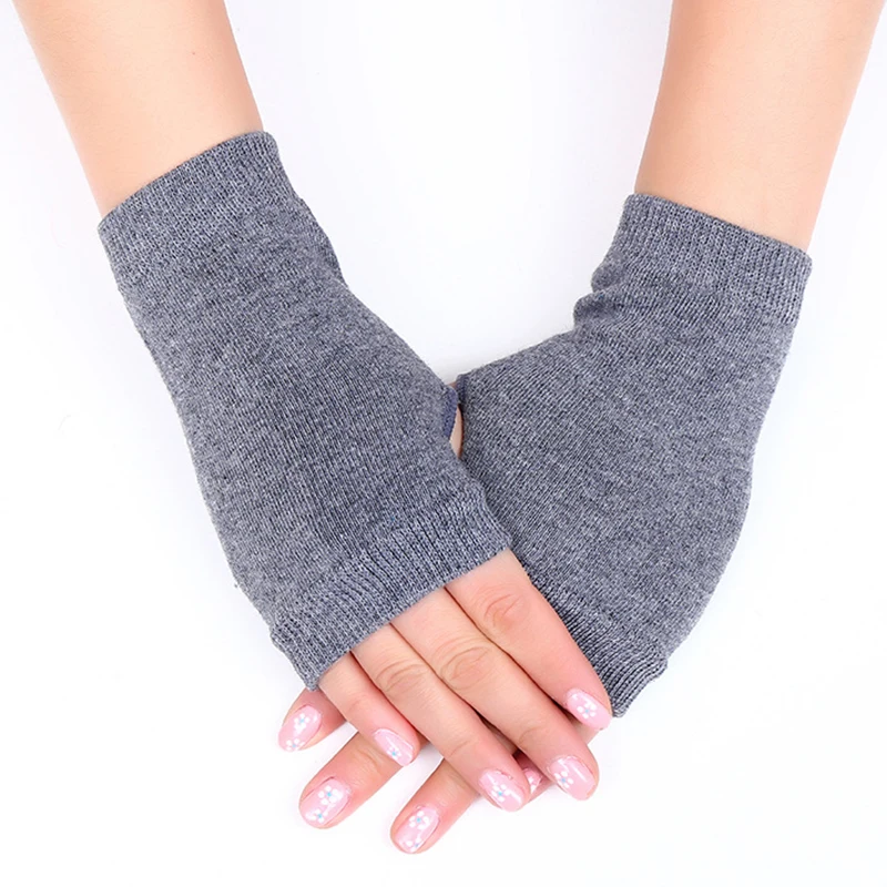 Warm Fingerless Long Gloves Men Women Winter Mitten Knitted Arm Sleeve Thick Casual Soft Fingerless Unisex Gloves