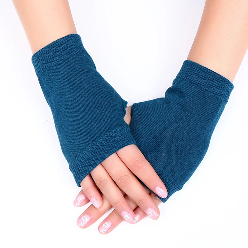 Warm Fingerless Long Gloves Men Women Winter Mitten Knitted Arm Sleeve Thick Casual Soft Fingerless Unisex Gloves
