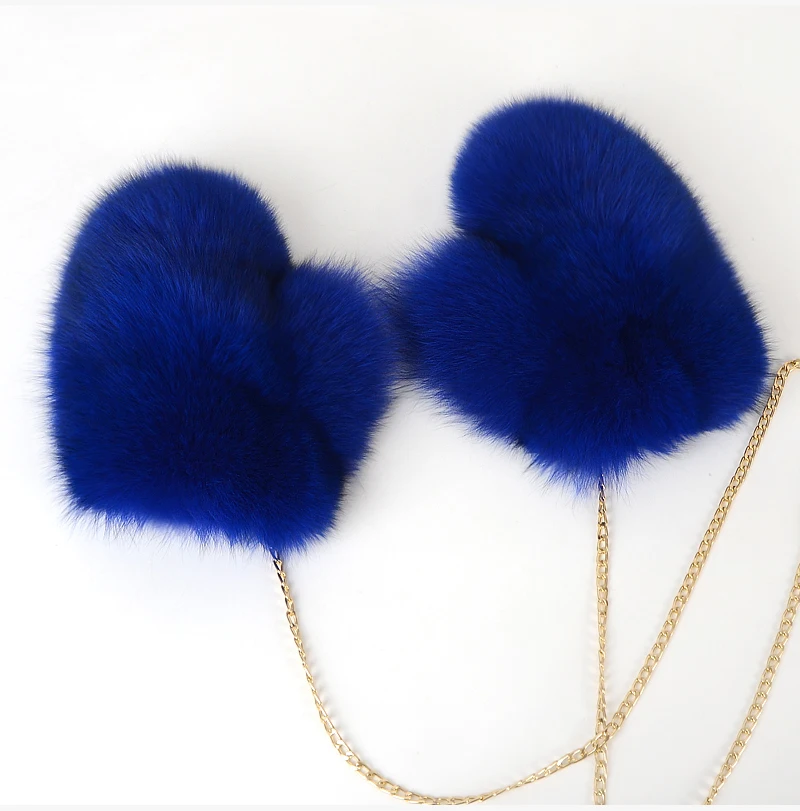 2026 Hot Sale Winter Women Natural Real Fox Fur Gloves Warm 100% Genuine Fox Fur Mittens Girl Fashion Luxury Real Fox Fur Glove