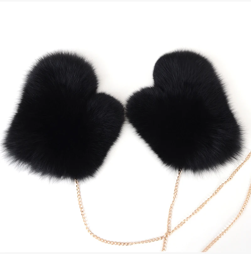 2026 Hot Sale Winter Women Natural Real Fox Fur Gloves Warm 100% Genuine Fox Fur Mittens Girl Fashion Luxury Real Fox Fur Glove