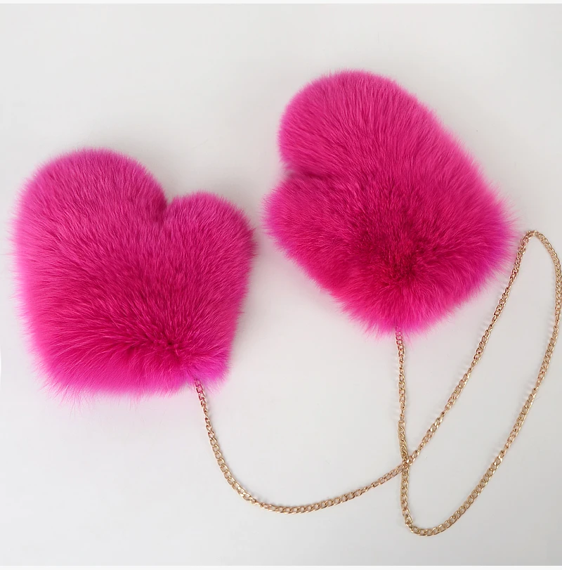 2026 Hot Sale Winter Women Natural Real Fox Fur Gloves Warm 100% Genuine Fox Fur Mittens Girl Fashion Luxury Real Fox Fur Glove
