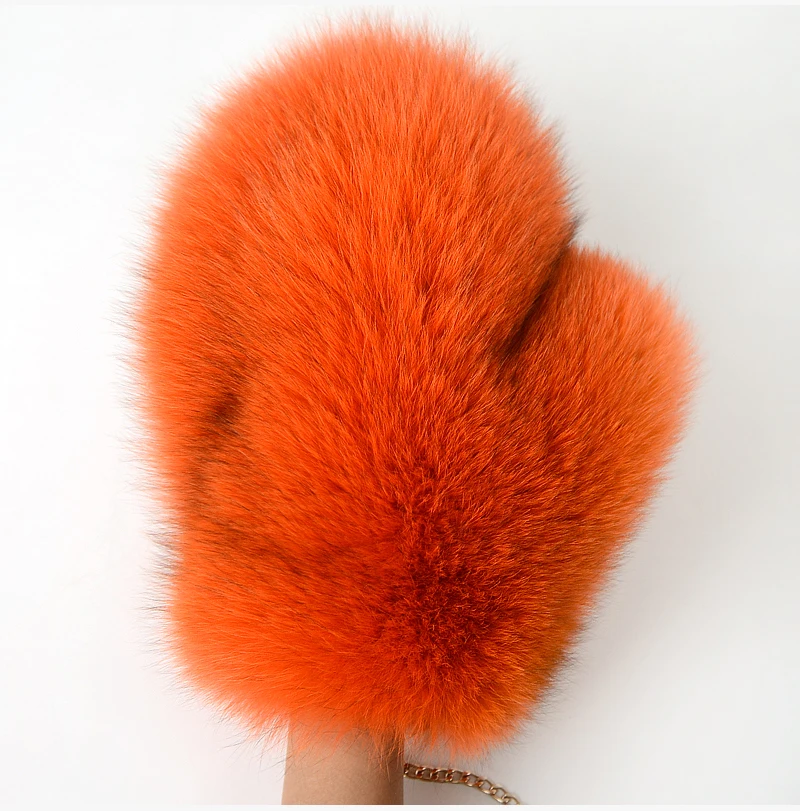 2026 Hot Sale Winter Women Natural Real Fox Fur Gloves Warm 100% Genuine Fox Fur Mittens Girl Fashion Luxury Real Fox Fur Glove