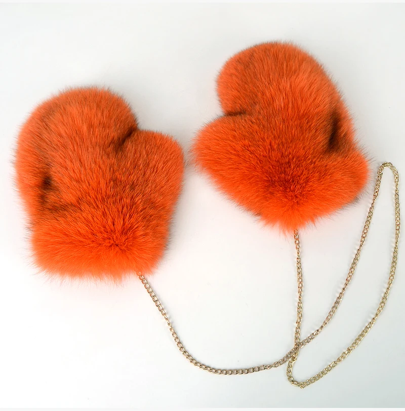 2026 Hot Sale Winter Women Natural Real Fox Fur Gloves Warm 100% Genuine Fox Fur Mittens Girl Fashion Luxury Real Fox Fur Glove