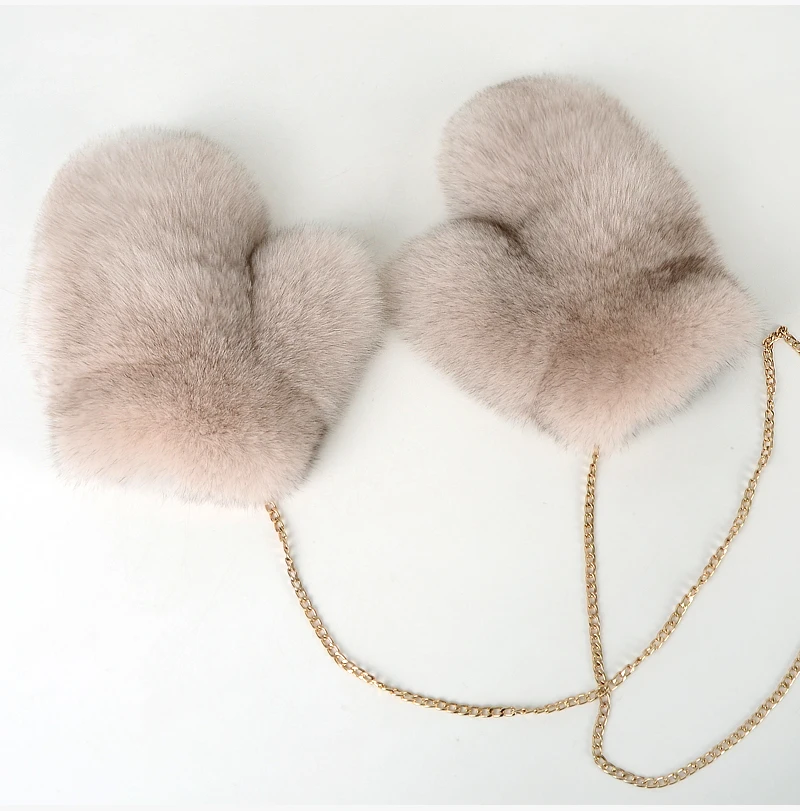 2026 Hot Sale Winter Women Natural Real Fox Fur Gloves Warm 100% Genuine Fox Fur Mittens Girl Fashion Luxury Real Fox Fur Glove