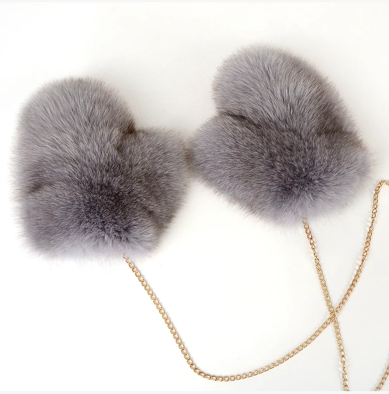 2026 Hot Sale Winter Women Natural Real Fox Fur Gloves Warm 100% Genuine Fox Fur Mittens Girl Fashion Luxury Real Fox Fur Glove