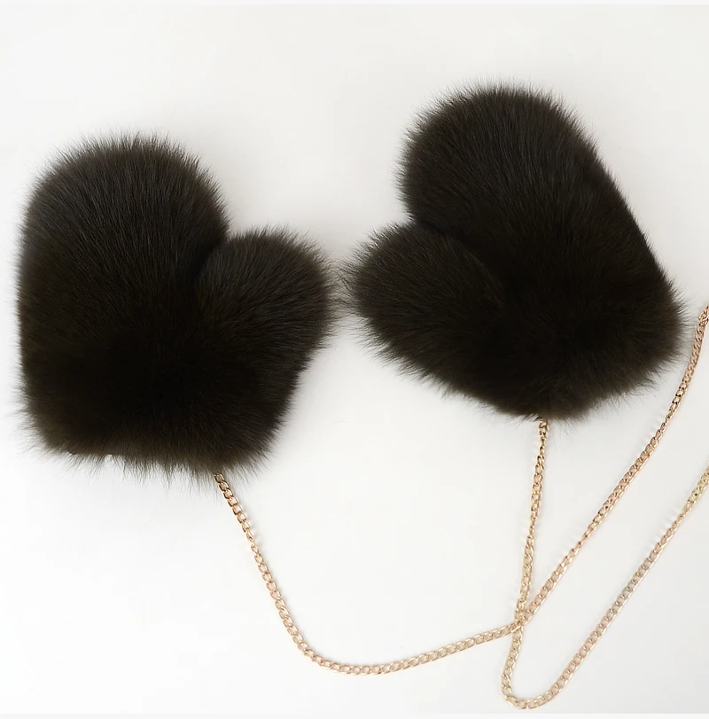 2026 Hot Sale Winter Women Natural Real Fox Fur Gloves Warm 100% Genuine Fox Fur Mittens Girl Fashion Luxury Real Fox Fur Glove