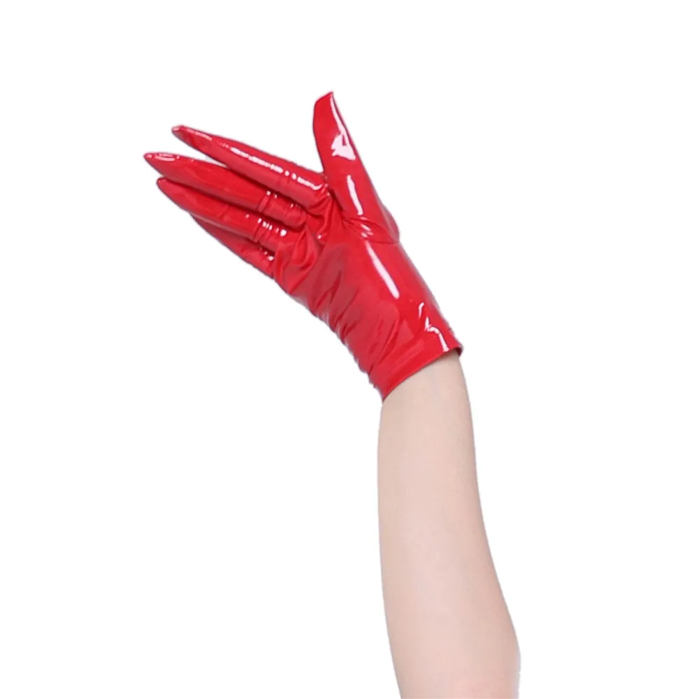 Sexy Women Patent Leather Long/Short Gloves PVC Wet Look Ladies Shiny Black Red Party Evening PU Gloves Cosplay Gothic Clubwear