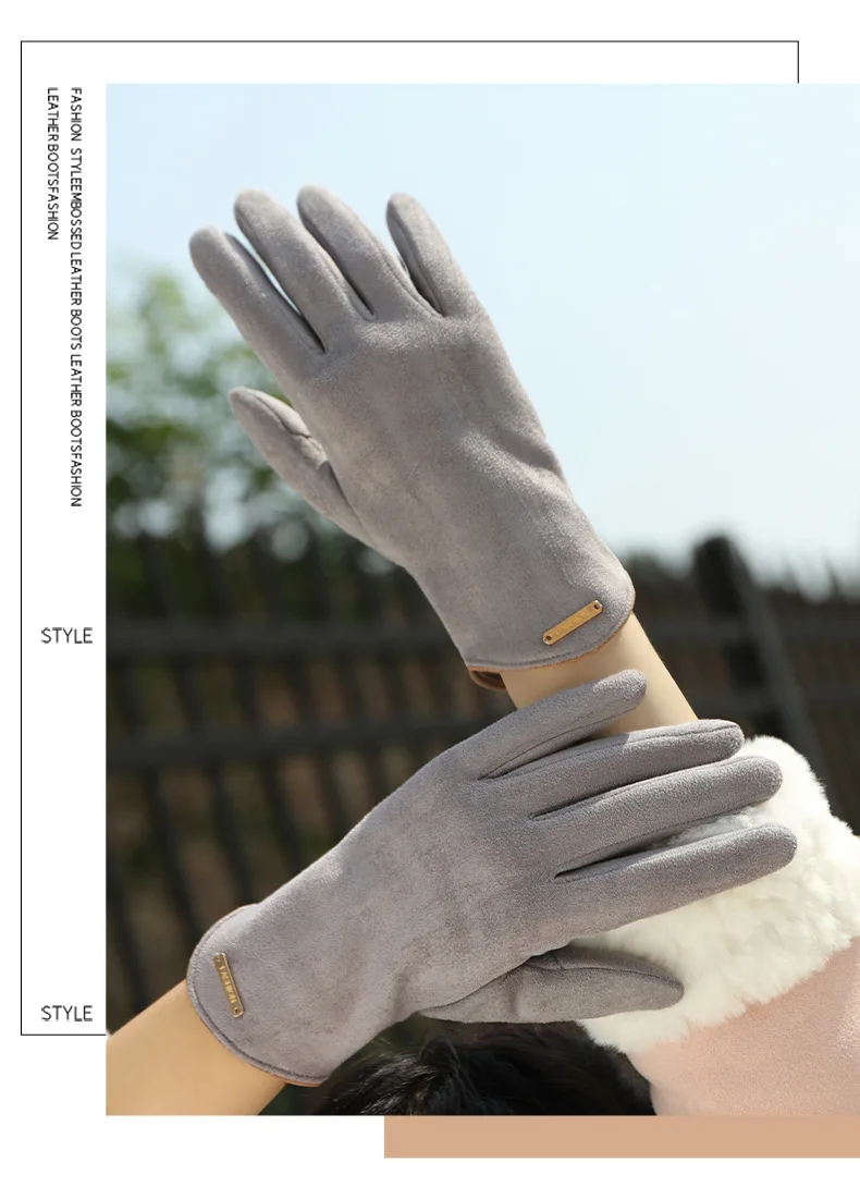 New Grace Fashion Lady Gloves Women Winter Vintage Touch Screen Driving Keep Warm Windproof Glove Mittens Dropshiping G072