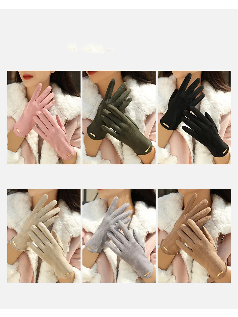 New Grace Fashion Lady Gloves Women Winter Vintage Touch Screen Driving Keep Warm Windproof Glove Mittens Dropshiping G072