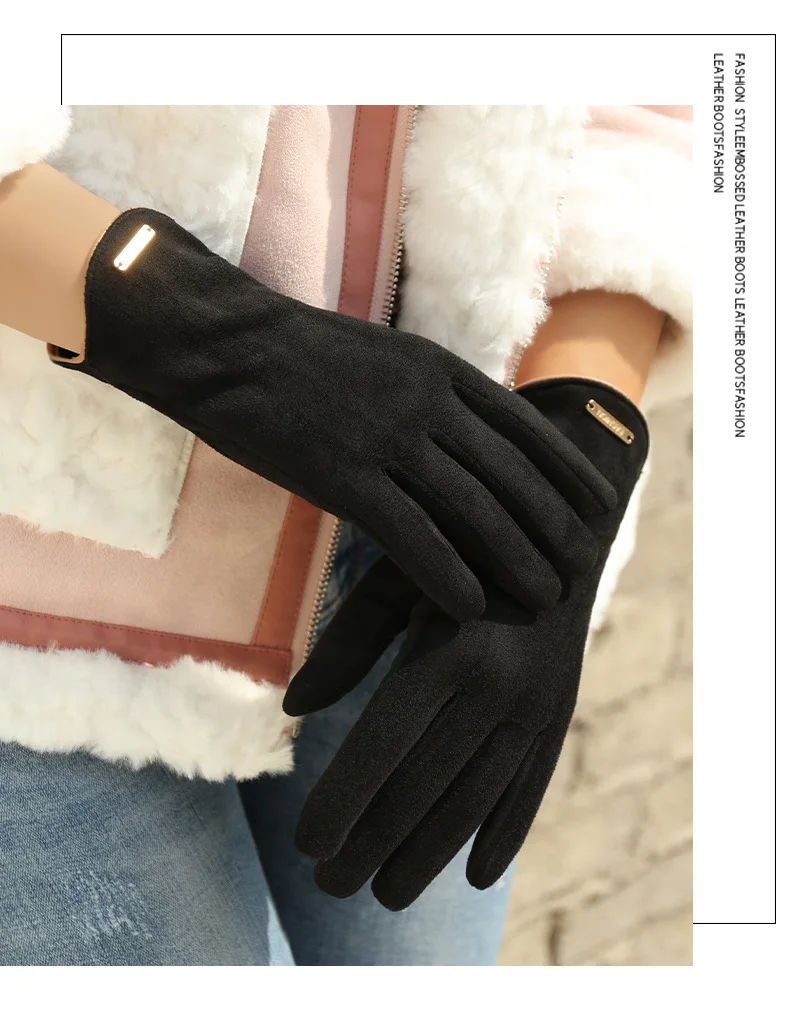 New Grace Fashion Lady Gloves Women Winter Vintage Touch Screen Driving Keep Warm Windproof Glove Mittens Dropshiping G072