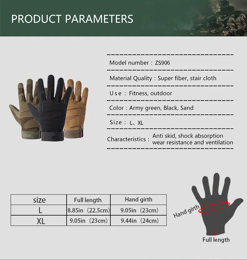 Outdoor Tactical Gloves for Men and Women, Fingerless Sports Gloves, Combat Shooting, Hunting, Fitness