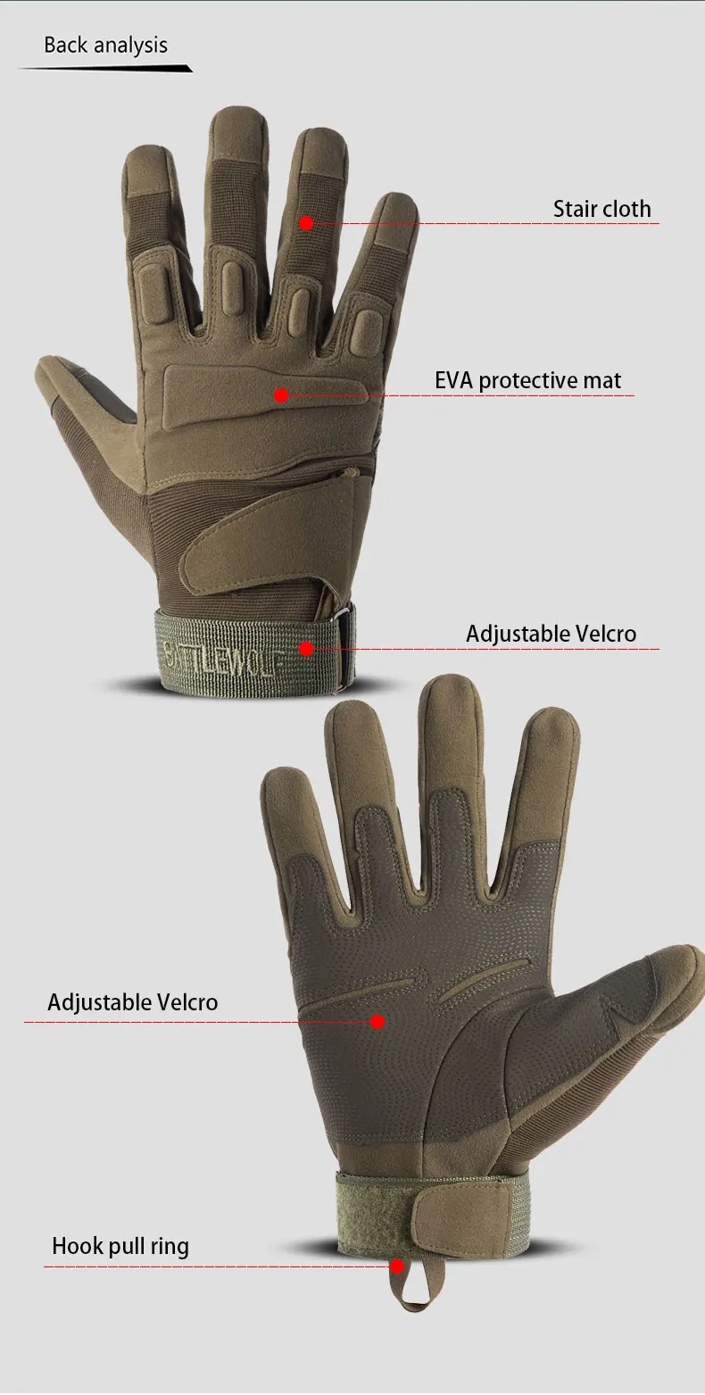 Outdoor Tactical Gloves for Men and Women, Fingerless Sports Gloves, Combat Shooting, Hunting, Fitness