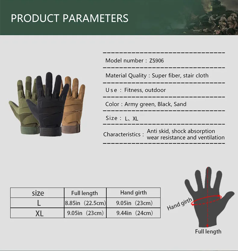 Outdoor Tactical Gloves for Men and Women, Fingerless Sports Gloves, Combat Shooting, Hunting, Fitness