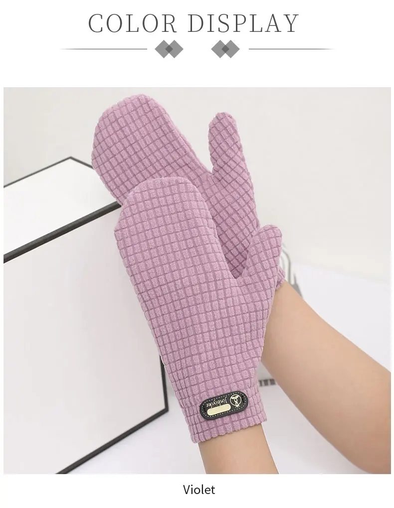 Mittens for Men Spring and Autumn Warm Cycling Driving Bike Windproof Elastic Winter Fleece Couples All-Wrapped Finger Gloves