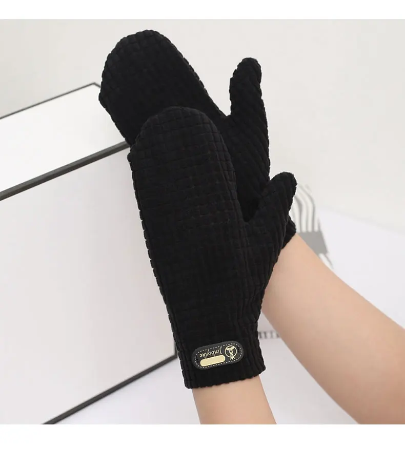 Mittens for Men Spring and Autumn Warm Cycling Driving Bike Windproof Elastic Winter Fleece Couples All-Wrapped Finger Gloves