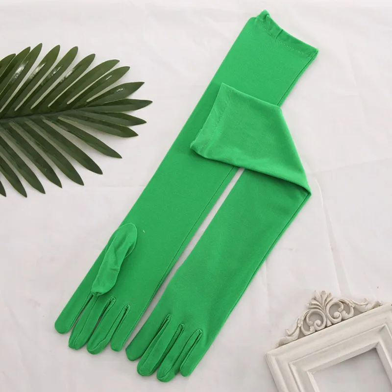 Classic Retro Adult Milk Silk High Stretch Long Gloves Multicolor Elbow Women Cosplay Party Prom Costume Stage Performance