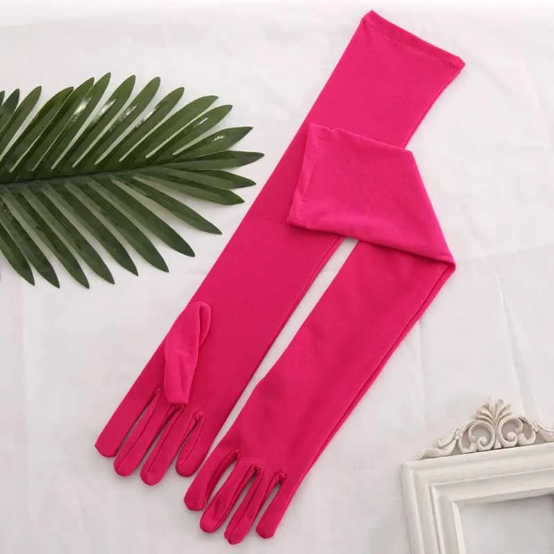 Classic Retro Adult Milk Silk High Stretch Long Gloves Multicolor Elbow Women Cosplay Party Prom Costume Stage Performance