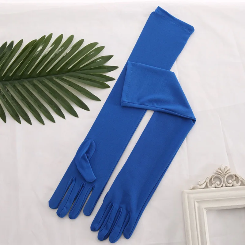 Classic Retro Adult Milk Silk High Stretch Long Gloves Multicolor Elbow Women Cosplay Party Prom Costume Stage Performance