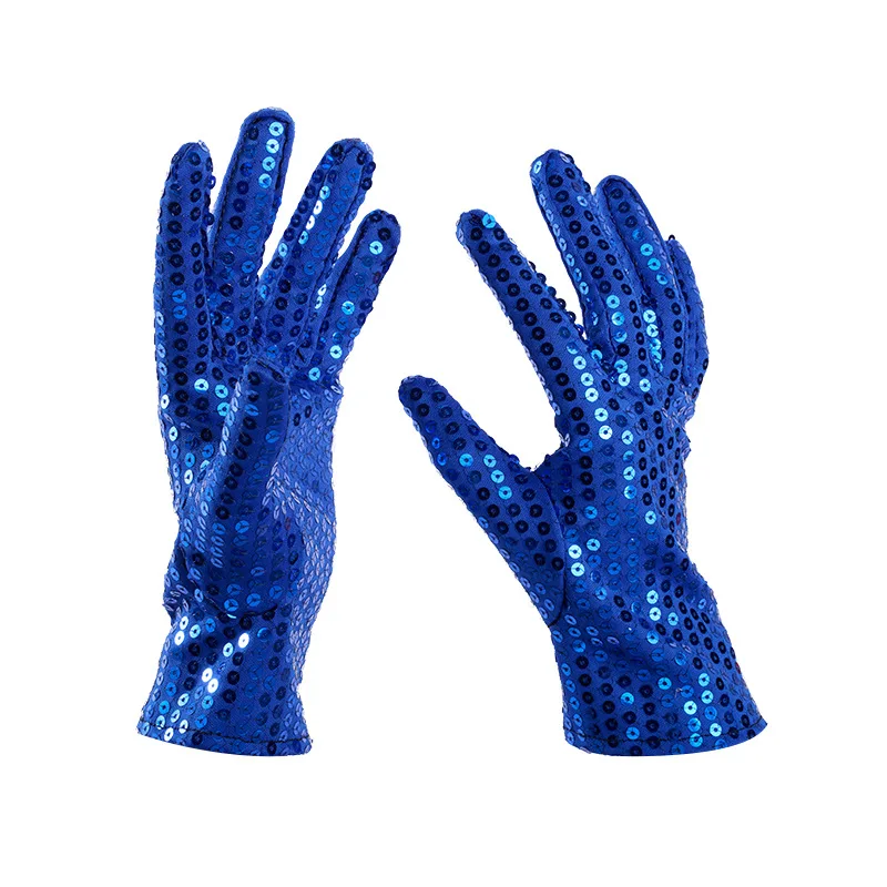 Adult Shining Sequins Gloves Woman Sexy Party Music Festival Punk Gothic Fashion Costume Halloween Cosplay Stage Performance