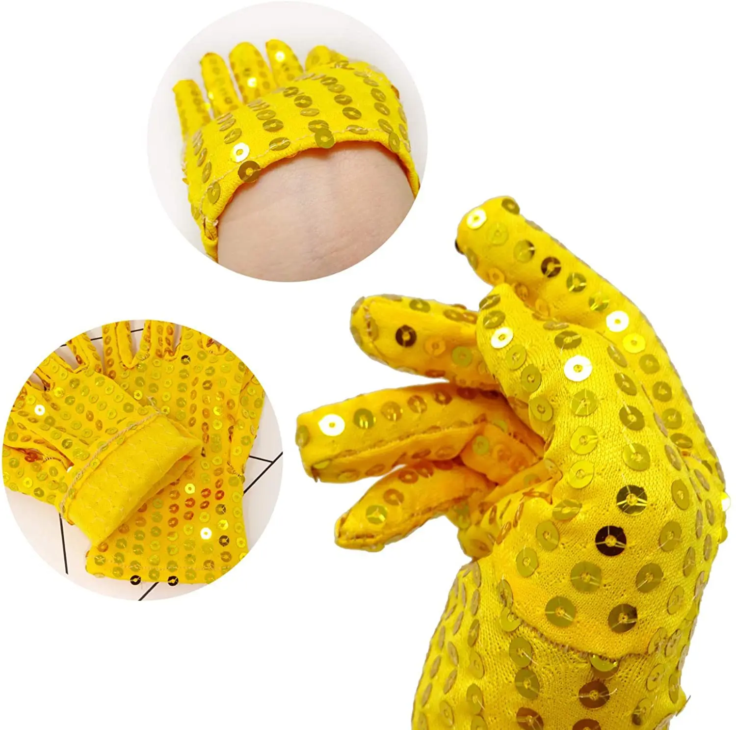 Adult Shining Sequins Gloves Woman Sexy Party Music Festival Punk Gothic Fashion Costume Halloween Cosplay Stage Performance