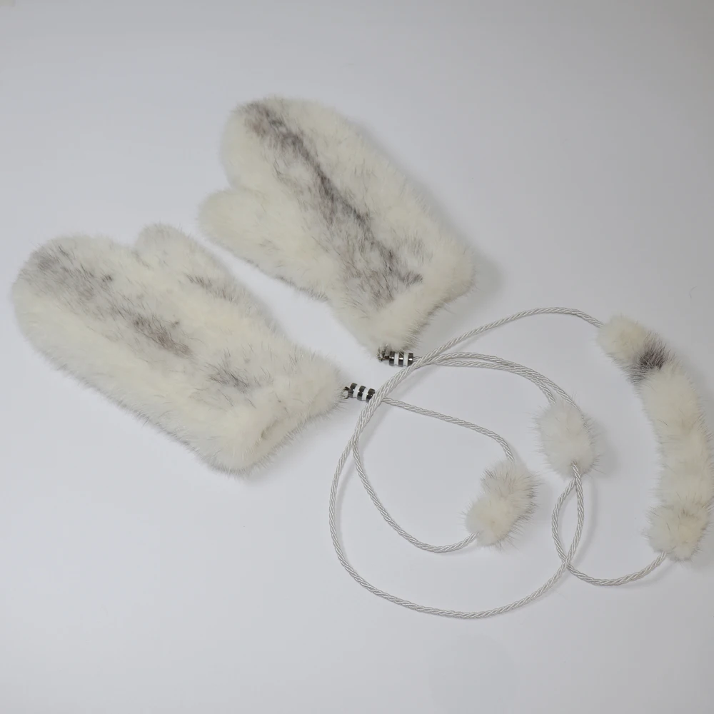 Winter Real Mink Fur Gloves Women Soft Warm 100%Natural Mink Fur Gloves Lady Good Elastic Genuine Fur Gloves Knitted Fur Glove